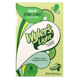 Wyler's Light Kiwi Lime- Singles to Go Powdered Drink Mix - Pack of 6-8 Per Box 48 Total Servings - Delicious Tasting Kiwi Lime Flavor