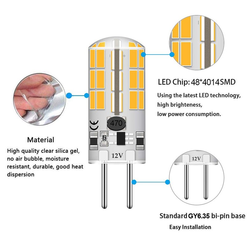 GY6.35 G6.35 Bi-pin Base LED Bulb 4Watt AC DC 12V