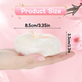 Guduling 4 Pcs Large Powder Puff,3.5 In Dusting Powder Puff,Ultra Soft Body Powders Puffs,Soft Face Body Powders Puffs, Wet Dry Makeup Tool for Baby & Kid & Adult(Beige, white)