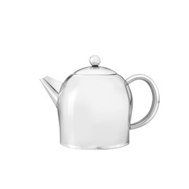 bredemeijer Santhee Double Walled Teapot, 1.0-Liter Stainless Steel Glossy Finish with Glossy Accents