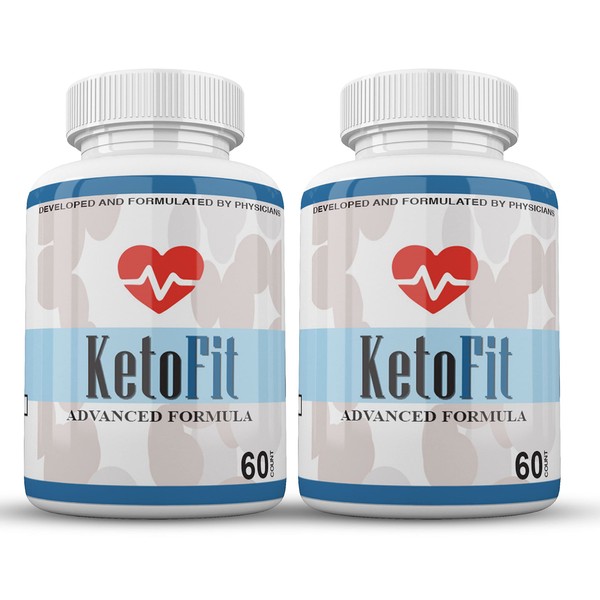 Keto Fit, Advanced Ketogenic Pill Shark Formula 1300mg, KetoFit, Made in The USA, (2 Bottle Pack), 60 Day Supply Tank