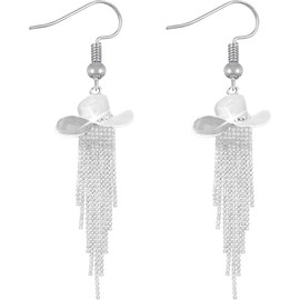 Western Outfit for Womens Sparkly Rhinestone Tassel Dangle Earrings for Women Cowgirl Hat Earring Country Concerts Rodeo Cowboy Outfits