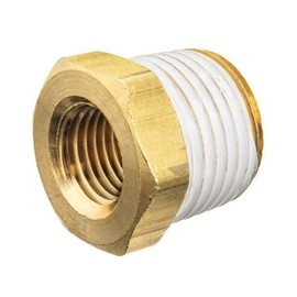 USA SEALING ZUSA-PF-10622 Brass Class 125 Pipe Fittings, Hex Bushing Straight with PTFE Thread Sealant, 1" x 3/4" Pipe Size, NPT Thread Type, 1" NPT Male, 3/4" NPT Female