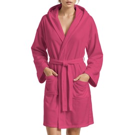 PETTI Artigiani Italiani - Microfibre Bathrobe for Men and Women, Fuchsia, L, 100% Microfibre
