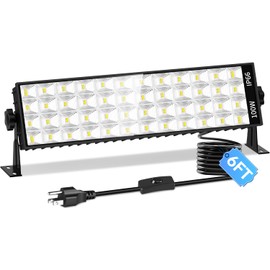 100W LED Shop Light 11000LM Ultra Brighter, Plug in Garage Light with On/Off Switch and 6FT Cord, 6000K IP66 Waterproof Workshop Lighting for Garage Workbench Warehouse Factory Yard Outdoor