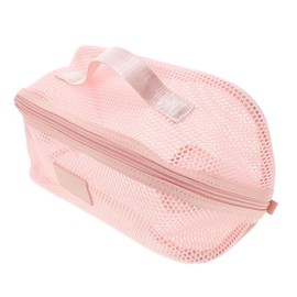 Beavorty Large Capacity Mesh Travel Makeup Organizer Bag for Women with Handle Breathable Multi Compartment Toiletry Tote for Skincare and Beauty Essentials Portable Storage for Trips and