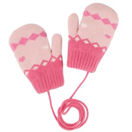 HinyBoeh Toddler Winter-Gloves Warm-Knitted-Mittens Cold Weather Outdoor Thermal-Accessories for 3-5 Years Kids
