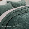 EVERGRACE Luxury Crushed Velvet Quilt Set King Size, Diamond Quilted