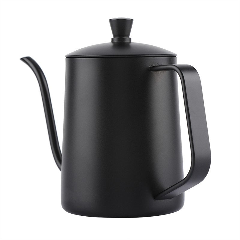 550ml Stainless Steel Long Gooseneck Coffee Pot Kettle with Lid