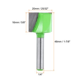 HARFINGTON 2pcs Bottom Cleaning Router Bits 1/4" Shank Carbide Tipped Spoilboard Surfacing Planing CNC Mortising Bit for Slab Flattening Woodworking, 25/32" (20mm) Dia 5/8" (16mm) Depth