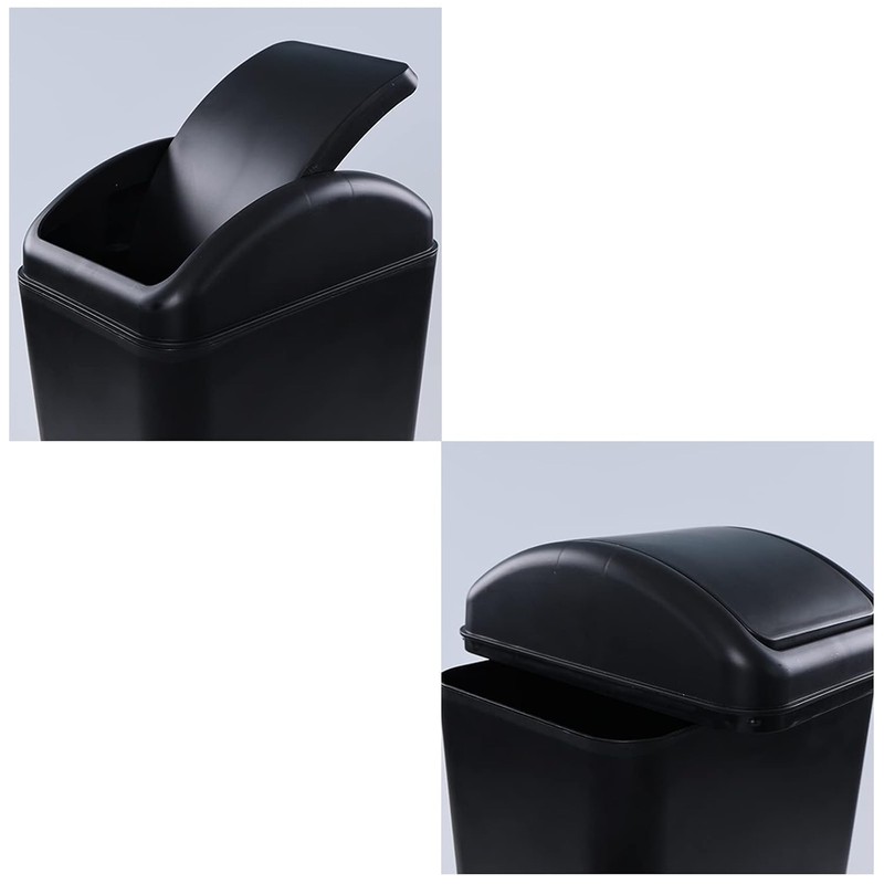 Cubo de Basura de Plástico, Bote de Basura Negro con