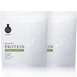 ドクターズナチュラルレシピ 美容プロテイン 抹茶豆乳味 350g × 2袋 ソイプロテイン 無添加