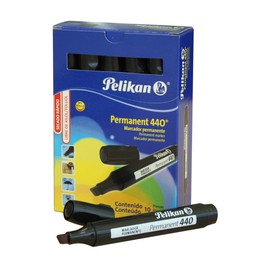 Pelikan 440 - Marcador permanente, caja de 10, color negro (30240017)