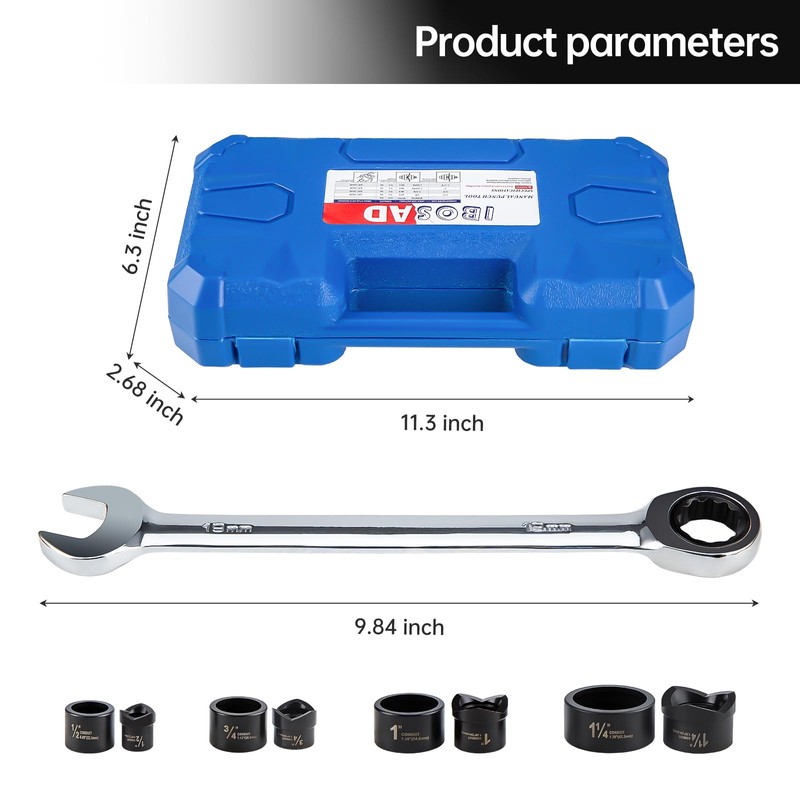 IBOSAD Manual Knockout Hole Punch Driver Kit 1/2",3/4",1",1-1/4" Electrical Conduit