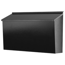 KYODOLED Wall-Mount Mailbox for House, Large Capacity Mail Box, Galvanized Steel Rust-Proof Metal Post Box, Mailboxes for Outside,15.7"x9.9"x4.9" Black