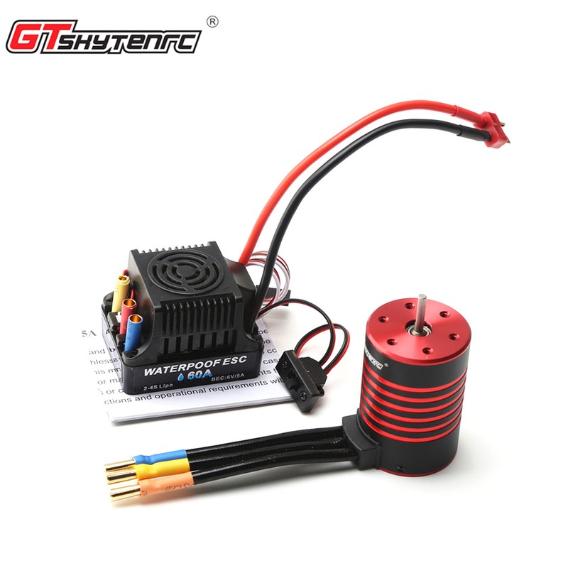 GTSKYTENRC 3650 Brushless Motor 2300KV Waterproof Motor 60A ESC T
