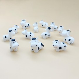 NMOHYDEU 12Pcs Cute Cow Car Dashboard Ornament, Funny Car Rear View Mirror Accessories Kawaii Cow Figurines Car Interior Accessories for Women Men