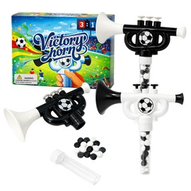 4-Count Set Cheering Horn With Candy, Soccerball-Shaped Hard Candy Storage