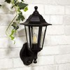 6 SIDED PIR MOTION SENSOR WALL LANTERN (Black 6 Sided