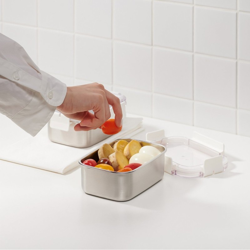 JAJU [JAJU] Stainless Modular Airtight Container 800ml White