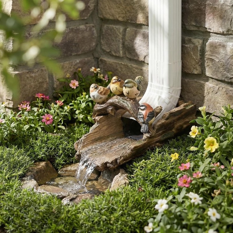 Bird Gutter Downspout Statue Splash Block Outdoor Garden Decoration, 11.4”