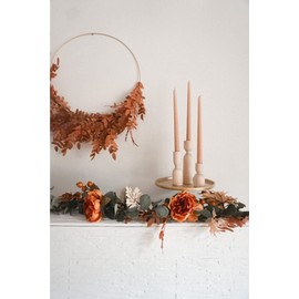 DUHALINE Wooden Candle Pillar Holder Set of 3,Rustic Farmhouse Candle Holder,Handmade Candlestick Holder, Wood Candle Holders, Console Table Decoration Pieces, Luxury Fireplace Candle Holder