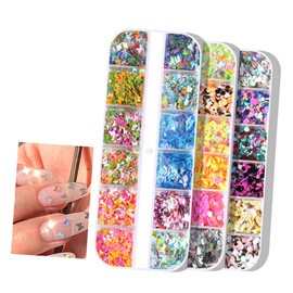 Baluue 6pcs Colorful Shape Sequins for Nail Art Stunning Holographic Glitter for Manicure Unique Butterfly and Designs for Professional Home Use