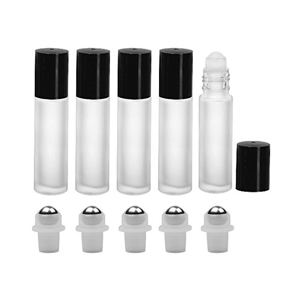 Perfume Studio® Set of White Frosted Glass Roll On Bottles