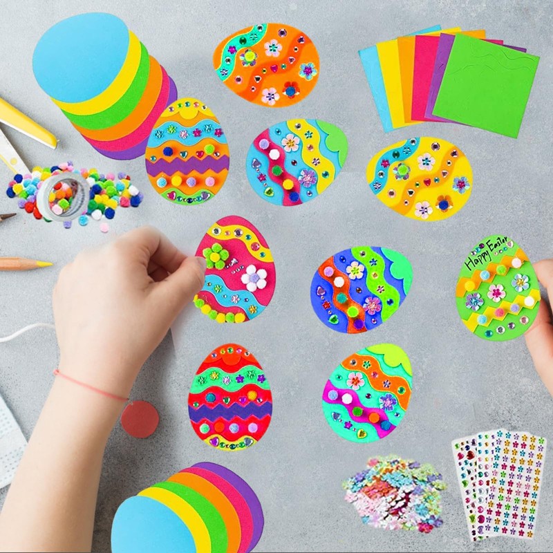 Easter Eggs Craft Set for Children, Easter Pendant Crafts, Easter