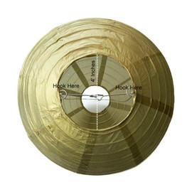 Chinese Paper Lanterns, Gold, 12” Inch Diameter - by Playscene (Pack of 6) (Gold)
