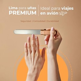 Lima de uñas, Lima de uñas de cristal prémium con funda, Limas para uñas naturales y acrílicas, ideal como regalo para hombre y mujer, Dorada