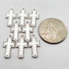 Ny6design Pewter Cross Charms – 19mm 8pcs Mini Silver Pendants