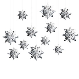 MINGTIANGH Snowflake Christmas Ornaments, Christmas Decoration Set, 12-Piece Set, Snowflake, Hanging, 3D, Cute, Decoration, Snowflake Ornaments, Party Supplies, Wall Decoration, Interior Decoration