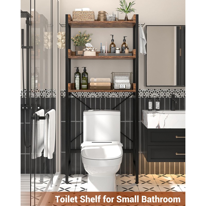 Ecoprsio Over-The-Toilet Storage Rack, 3-Tier Bathroom Organizer Shelf Over Toilet,