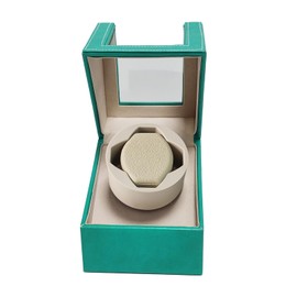 Newymaking Single Watch Winding Case, PU Leather Watch Box with Quiet Motor, Soft Pillow for Mechanical Watches, USB Or Battery Powered