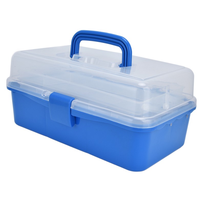 Plastic Storage Box Portable 3 Layer Folding Handheld Tool Organizer