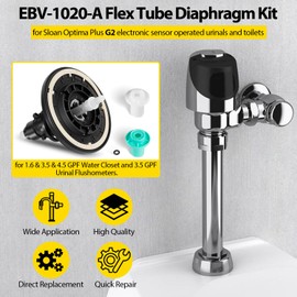 DearChan EBV-1020-A Dual Filter Water Closet Electronic Diaphragm Assembly Kit, 3325001 Flex Tube Diaphragm Repair Kit For Sloan G2 Optima Plus Sensor Flushometers 1.6/3.5/4.5 GPF Water Closets
