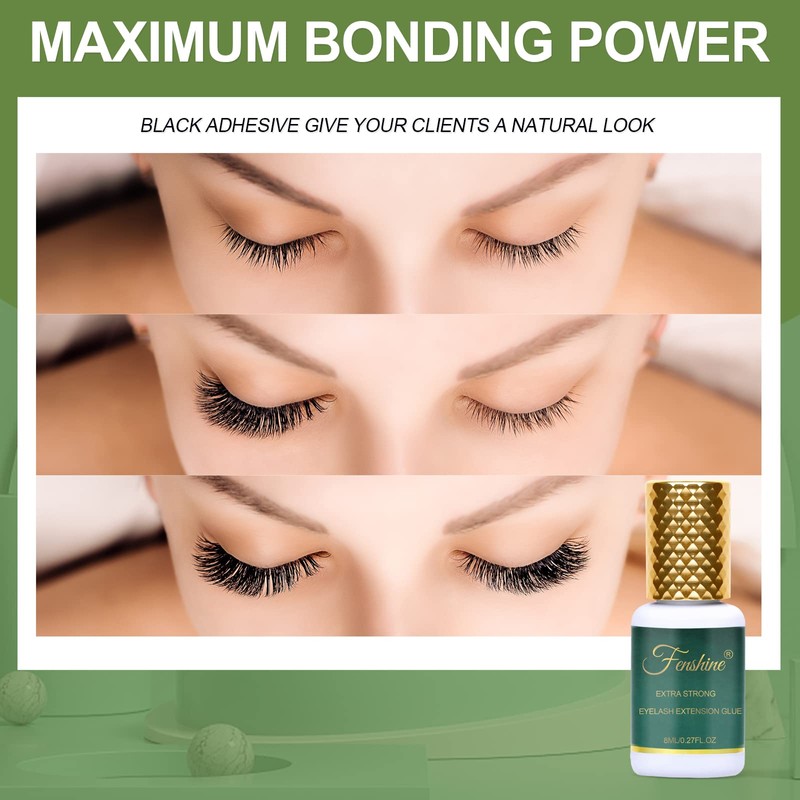 Extra Strong Eyelash Glue, Black Eyelash Glue for Eyelash Extensions