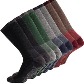 KAVANYISO Men's Merino Wool Hiking Socks Breathable Athletic Crew Thicken (4Pairs Ass 10-13)
