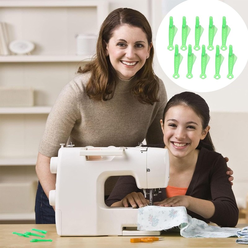 Dinghaole 10 Pcs Fish Mouth Sewing Machine Needle Threader, Automatic