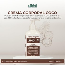 UIIXOL Crema Corporal de Coco 100% Natural | Prosperidad y Protección Ancestral | Hidratación Profunda con Manteca de Karité | Aroma Dulce Tropical | 250 gramos