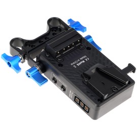 Foto4easy V-Lock Mount Plate Adapter for Sony V-Mount Battery to DSLR Camera,BMPCC 4K 6K,Camcorder,Camera Monitor,LED Light,Microphone - Multi Output