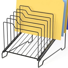 Simple Houseware Organizador de archivos de escritorio de alambre de 9 secciones para documentos, carpetas y correo, color negro