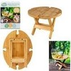Summit BAMBOO FOLDING CHIP N DIP TABLE W/WINE GL HOLDERS,