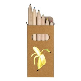 Azeeda 6 x 'Peeled Banana' Short 85mm Pencils/Coloured Pencil Set (PE00060366)