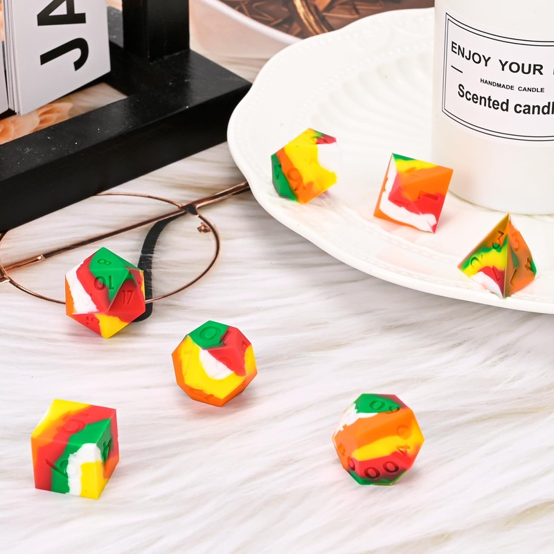 UBEUCK Silicone Dice, DND7PCS Piece Silicone Dice Set, with Flannelette