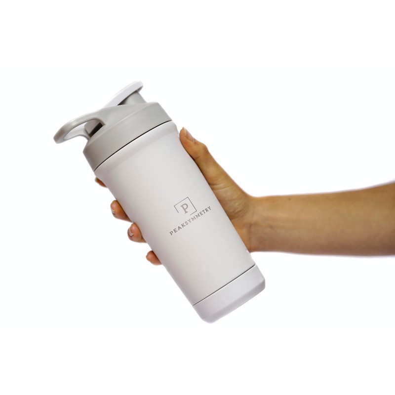 Peaksymmetry Stainless Steel Protein Shaker White (White)