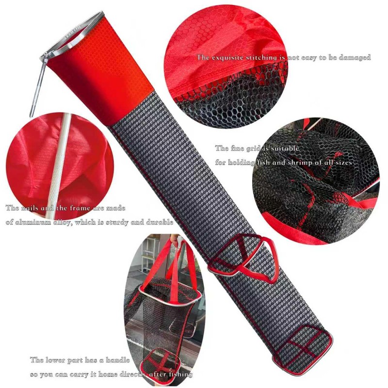 YUBONUS 59″ Fishing Landing Net, Collapsible Fish Basket with Carry