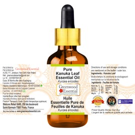 Greenwood Essential Pure Kanuka Leaf Essential Oil (Kunzea ericoides) Natural Therapeutic Grade Steam Distilled with Glass Dropper 30ml (1 oz)