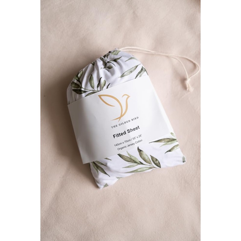 The Gilded Bird Organic Cotton Fitted Cot/Cotbed Sheet, Fits 120cm